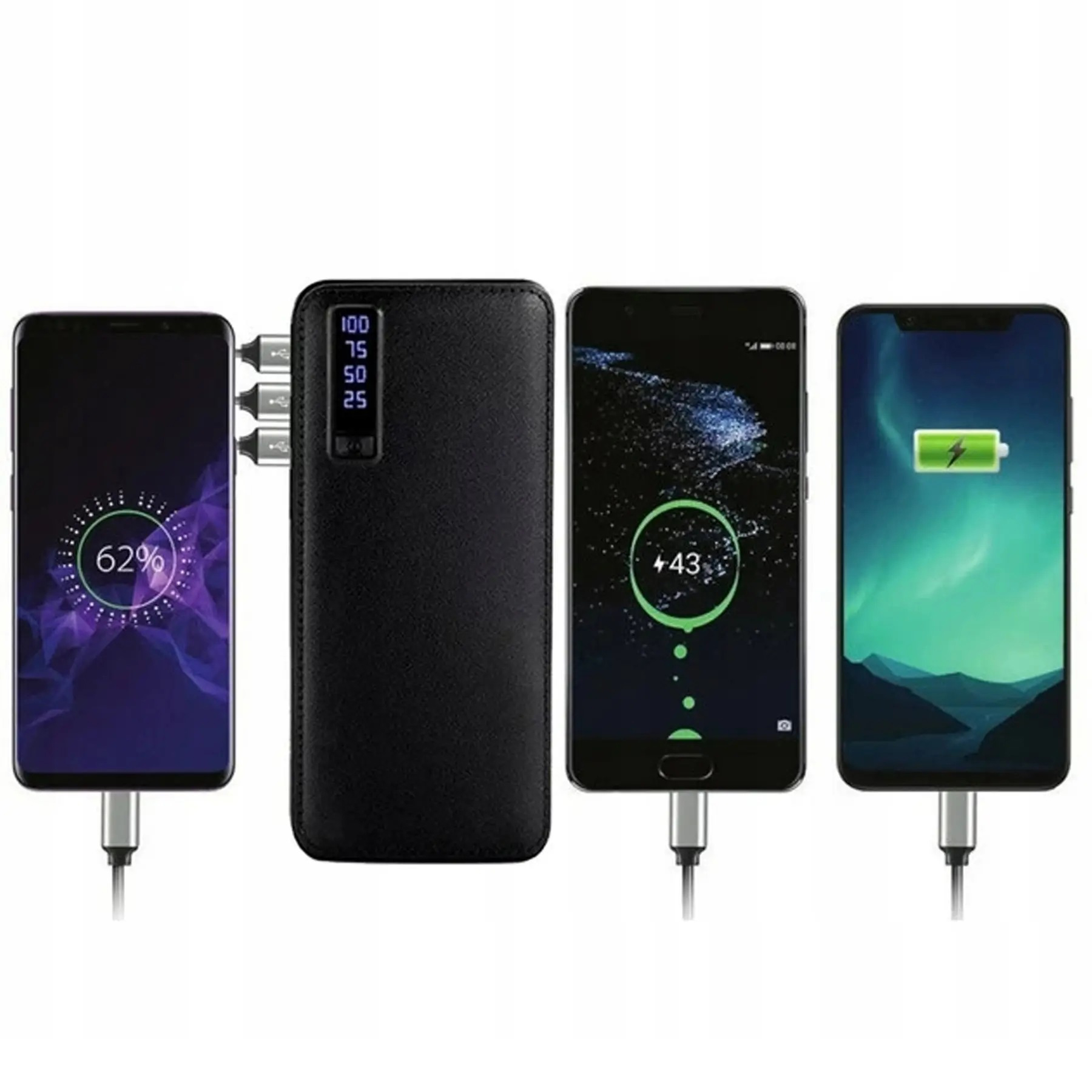 Портативний зарядний пристрій Павербанк 50000 mAh 3хUSB Power Bank Smart Tech Black - Зображення 3
