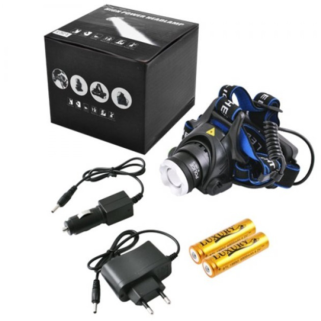 Ліхтар налобний Police BL-6699 (204C), Налобний ліхтарик bailong, Налобний ліхтарик з usb зарядкою - Зображення 3