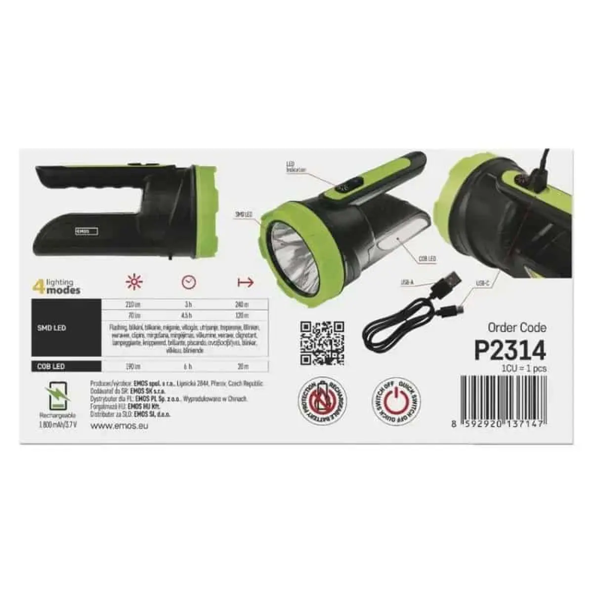 Ліхтар акумуляторний Emos P2314 210 Lm 1800 mAh - Зображення 6