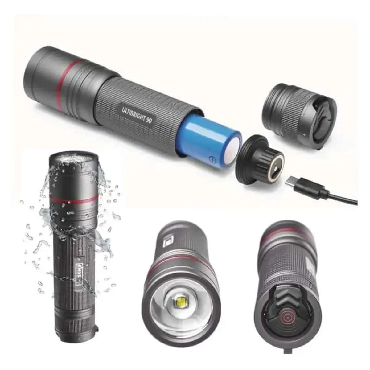 Ліхтар акумуляторний Emos P3190 Ultibright 90 1200 Lm 5000 mAh метал фокус - Зображення 5