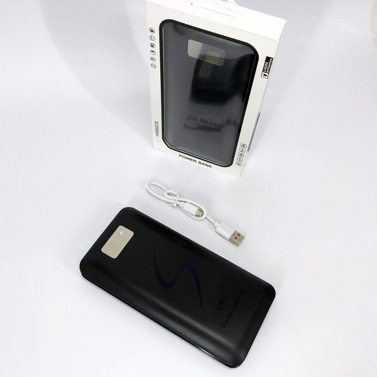 Мобільна зарядка портативна Power Bank 30000 mAh UKC, Зовнішній акумулятор, Зарядка power bank. Колір: чорний - Зображення 12