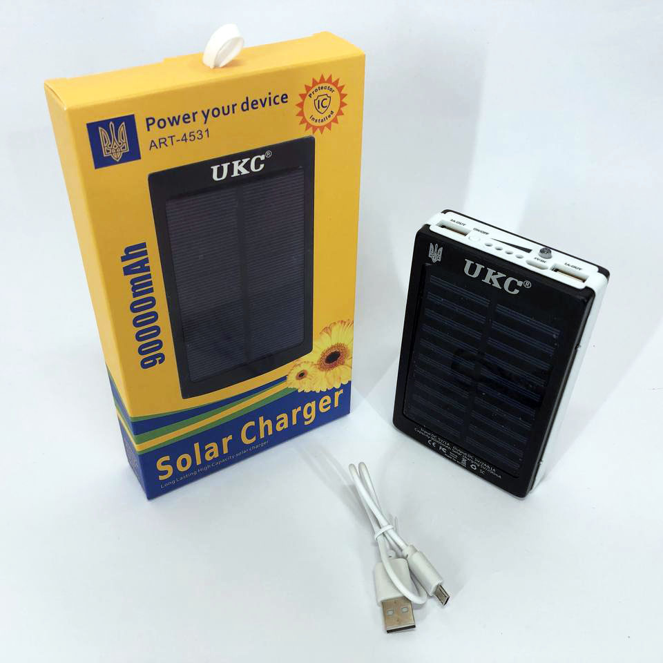 УМБ Power Bank Solar 90000 mAh мобільне зарядне з сонячною панеллю та лампою, Power Bank Charger Батарея - Зображення 8