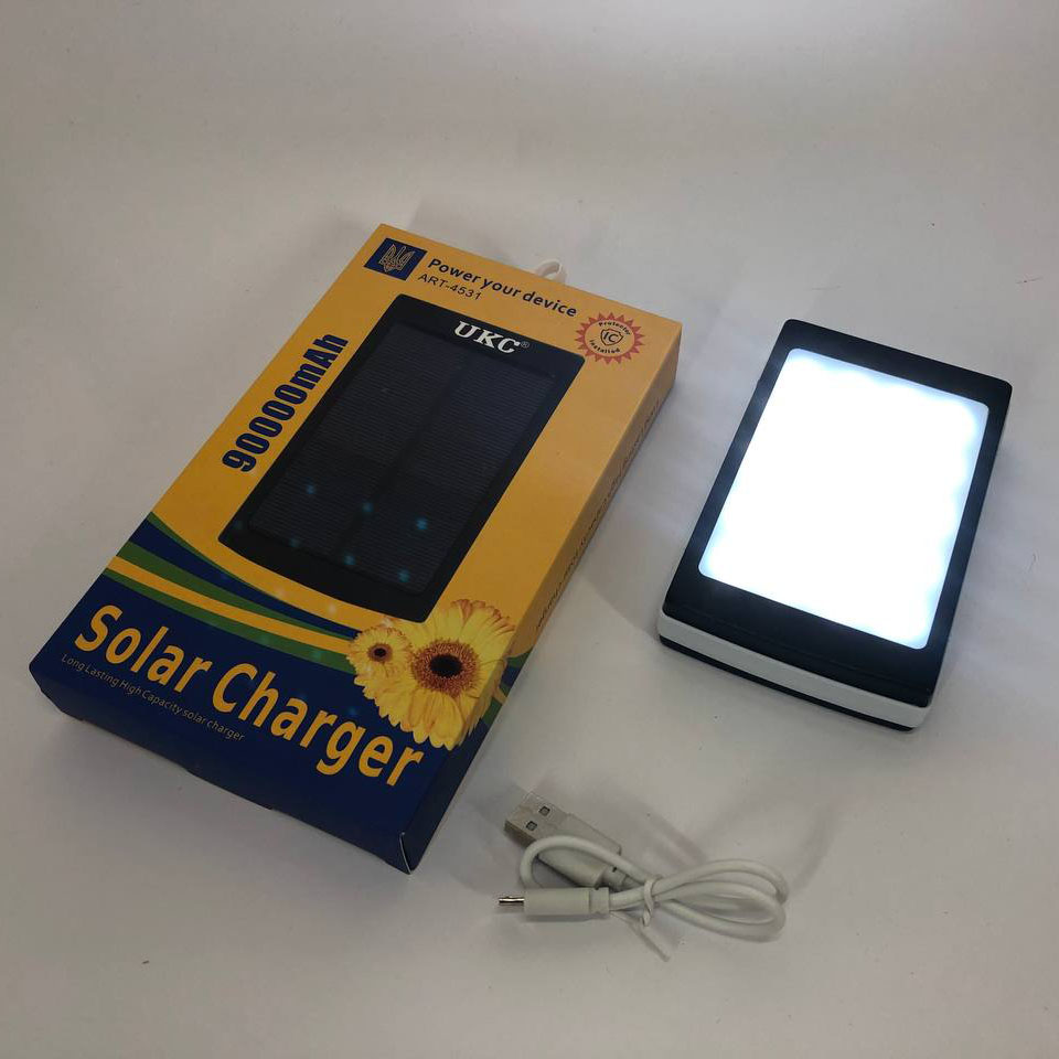 УМБ Power Bank Solar 90000 mAh мобільне зарядне з сонячною панеллю та лампою, Power Bank Charger Батарея - Зображення 5
