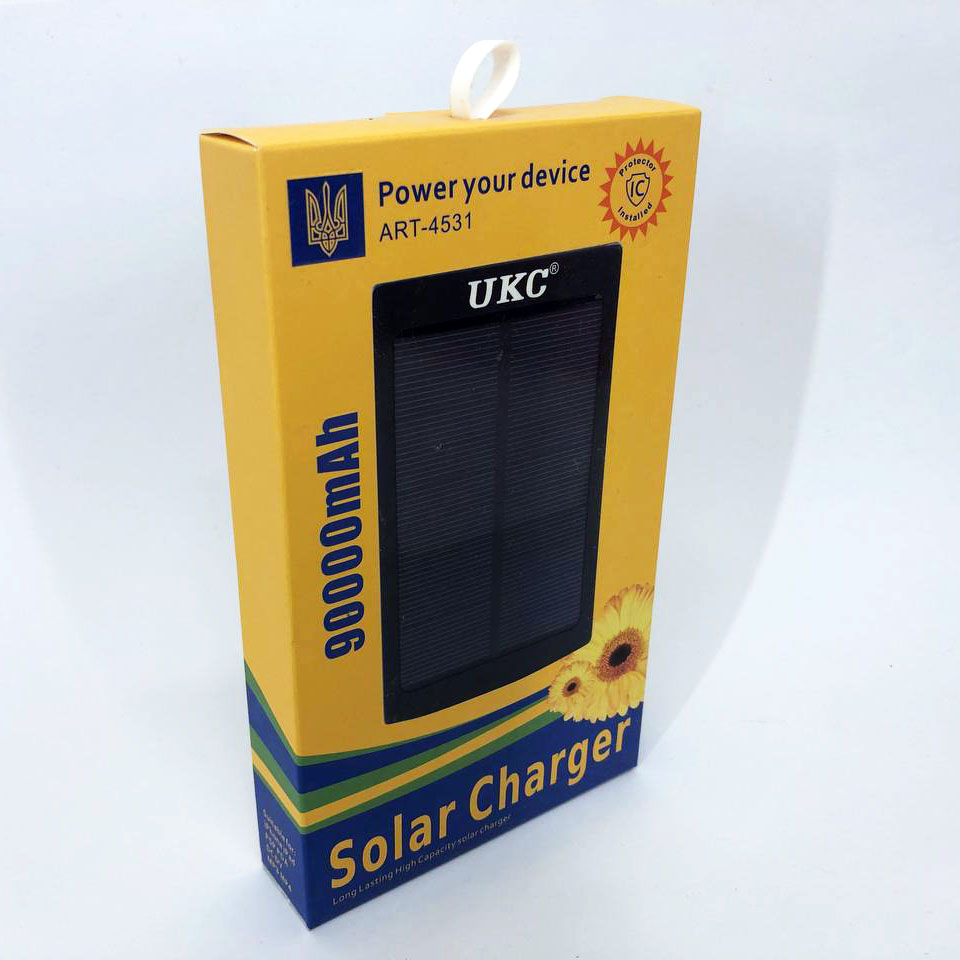 УМБ Power Bank Solar 90000 mAh мобільне зарядне з сонячною панеллю та лампою, Power Bank Charger Батарея - Зображення 6