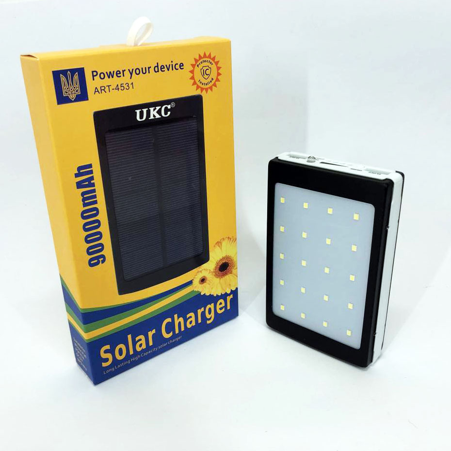 УМБ Power Bank Solar 90000 mAh мобільне зарядне з сонячною панеллю та лампою, Power Bank Charger Батарея - Зображення 15