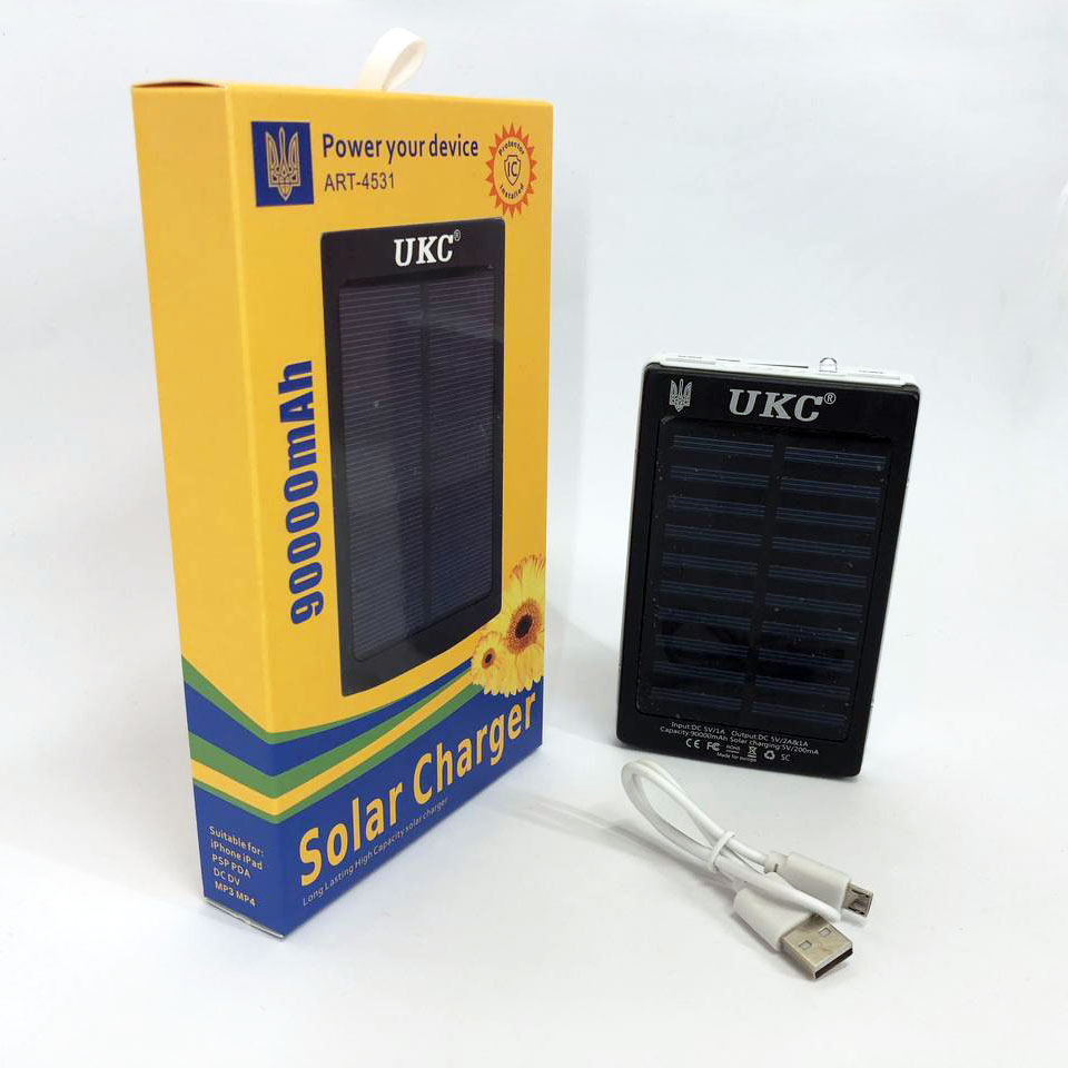 УМБ Power Bank Solar 90000 mAh мобільне зарядне з сонячною панеллю та лампою, Power Bank Charger Батарея - Зображення 10