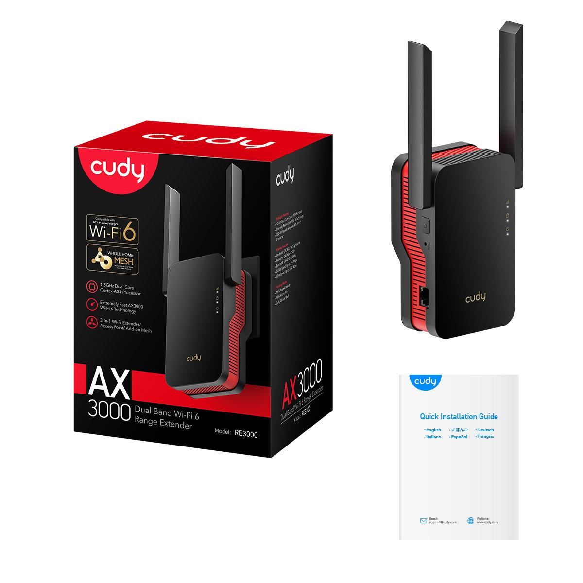 Ретранслятор Cudy RE3000 Wi-Fi 6 Mesh Gigabit Ethernet Чорний - Зображення 5