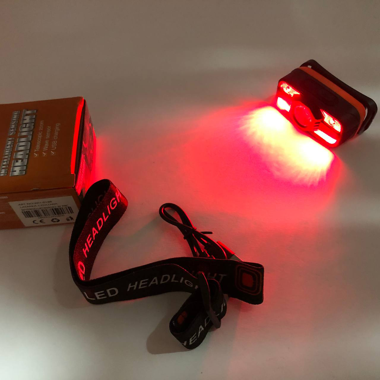 Налобний ліхтар WH-0188, XPE+SMD, Налобний ліхтар для туризму риболовлі та полювання, Налобна лампа - Зображення 5