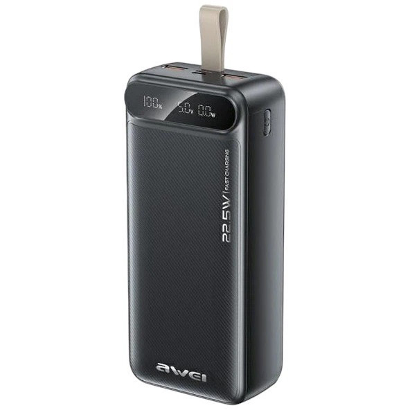 Зовнішній акумулятор Power bank Awei PA-12 30000mAh PD22,5W швидка зарядка