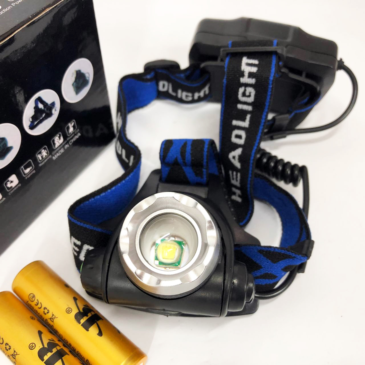 Ліхтар налобний Police BL-6699 (204C), Налобний ліхтарик bailong, Налобний ліхтарик з usb зарядкою - Зображення 12