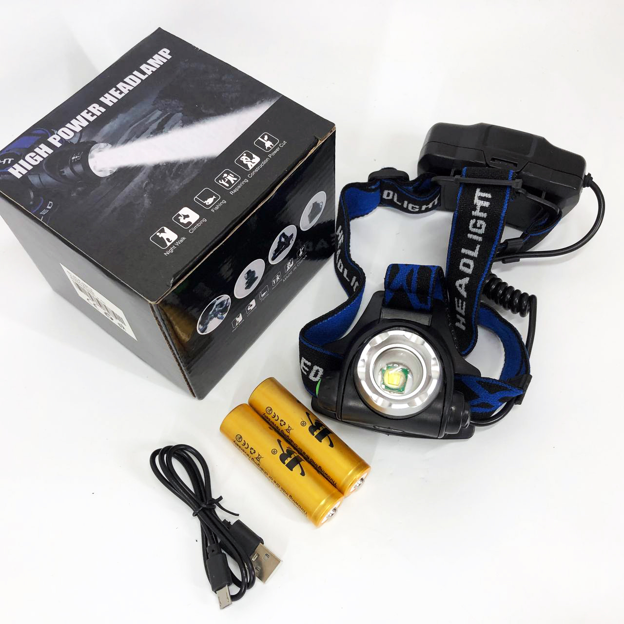 Ліхтар налобний Police BL-6699 (204C), Налобний ліхтарик bailong, Налобний ліхтарик з usb зарядкою - Зображення 11