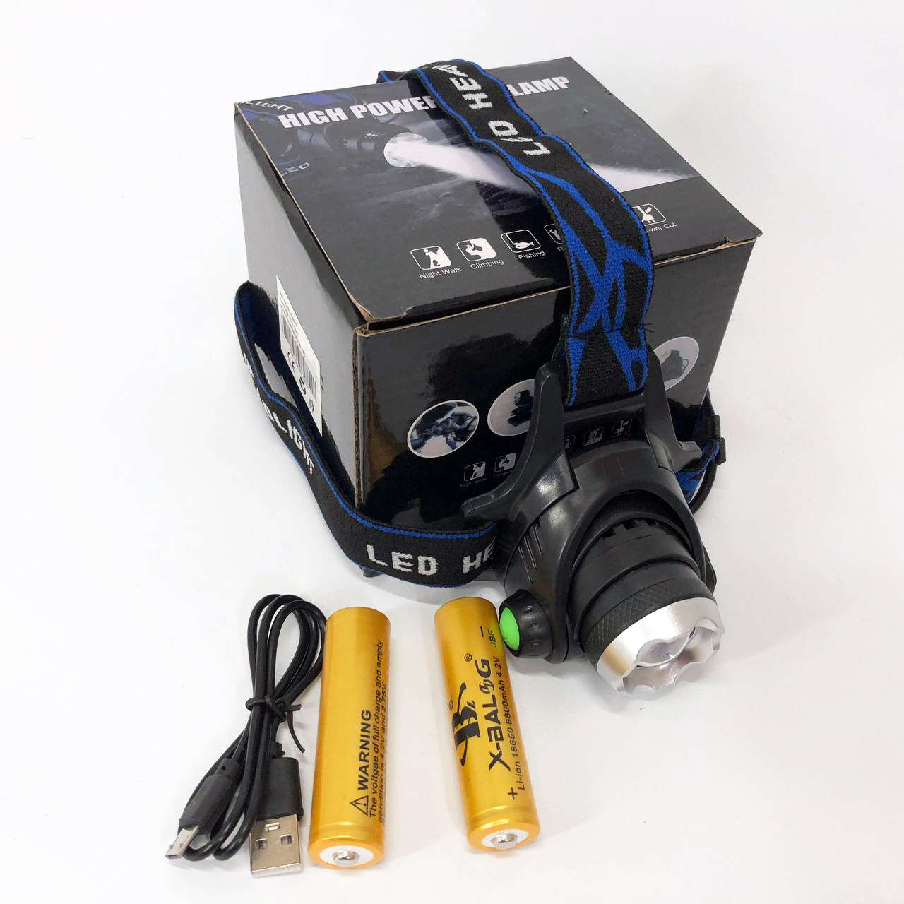 Ліхтар налобний Police BL-6699 (204C), Налобний ліхтарик bailong, Налобний ліхтарик з usb зарядкою - Зображення 2