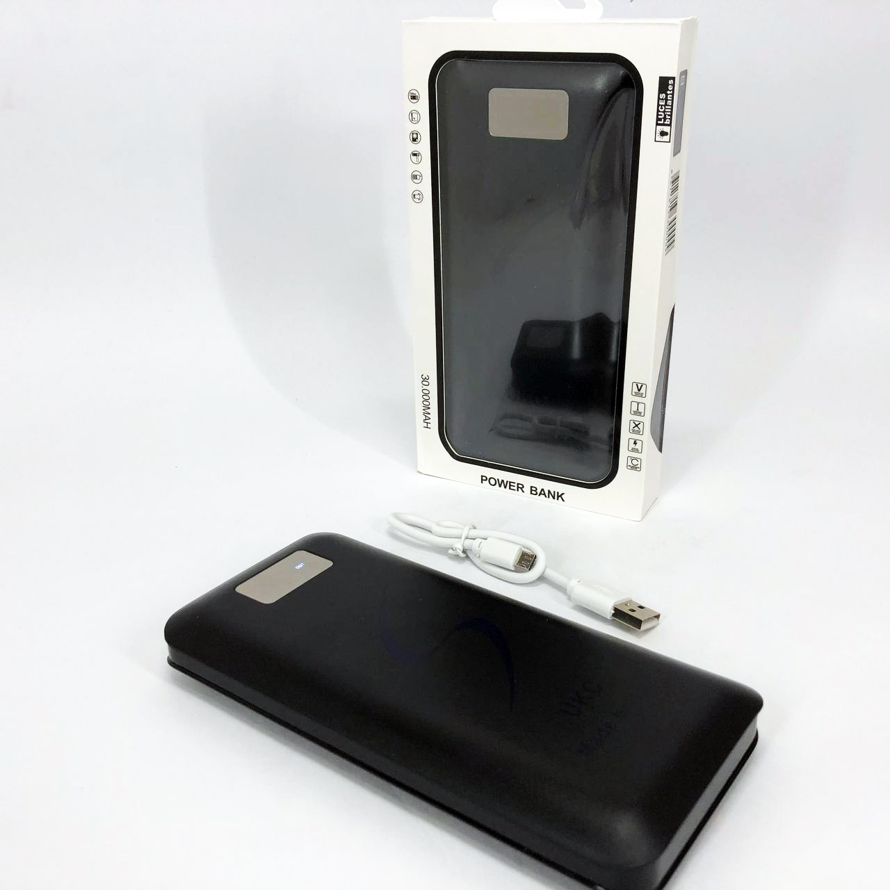 Мобільна зарядка портативна Power Bank 30000 mAh UKC, Зовнішній акумулятор, Зарядка power bank. Колір: чорний - Зображення 11