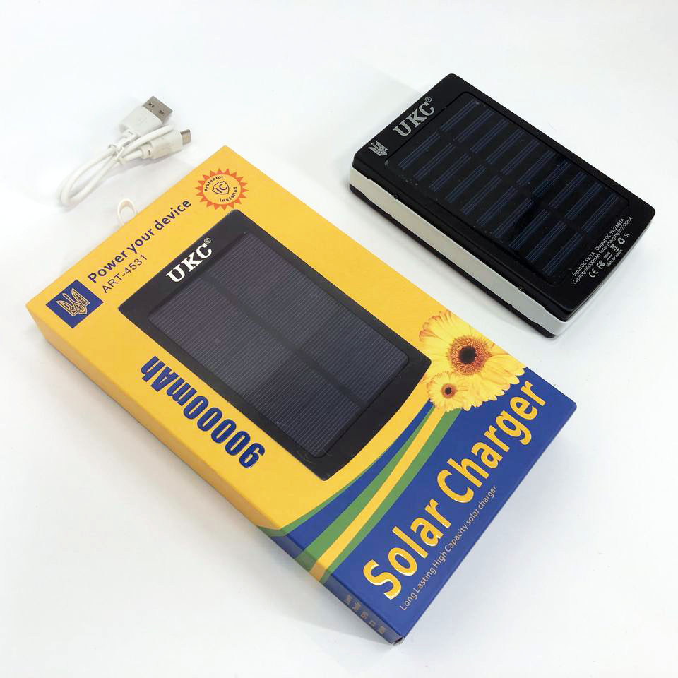 УМБ Power Bank Solar 90000 mAh мобільне зарядне з сонячною панеллю та лампою, Power Bank Charger Батарея - Зображення 13