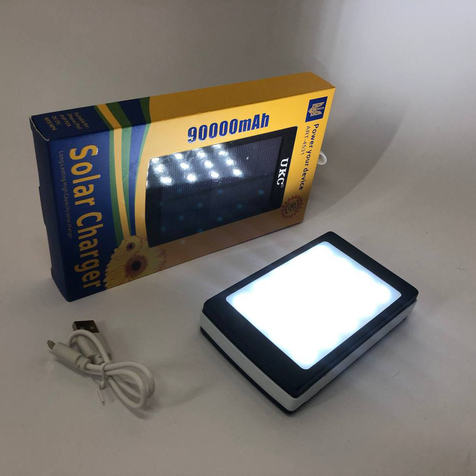 УМБ Power Bank Solar 90000 mAh мобільне зарядне з сонячною панеллю та лампою, Power Bank Charger Батарея - Зображення 2