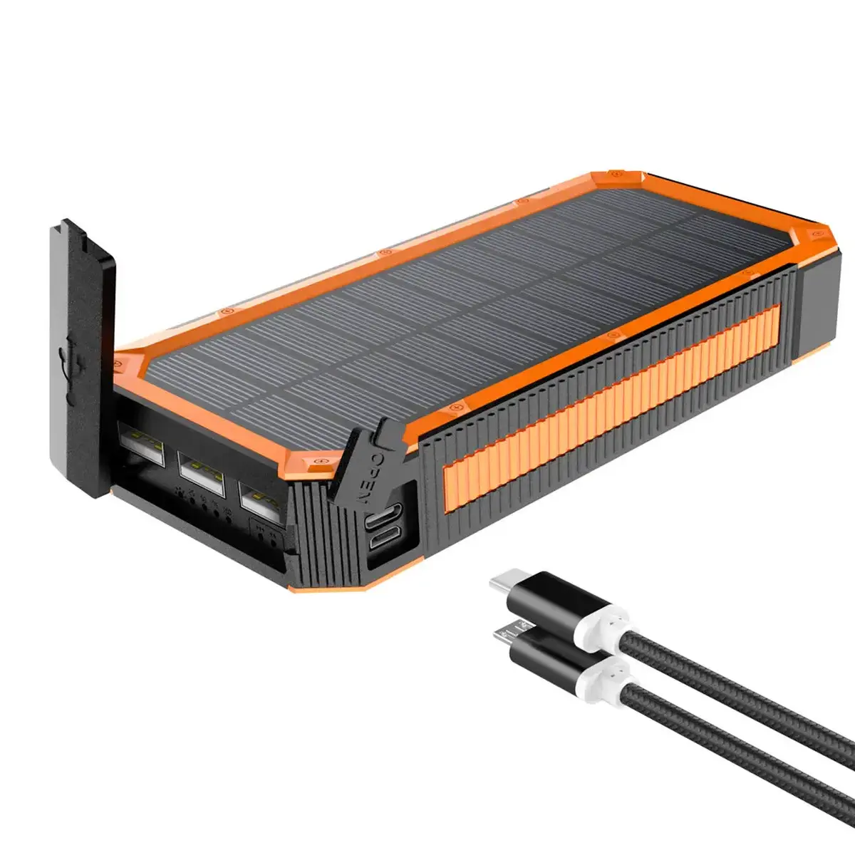Зарядний пристрій на сонячних батареях iBattery YD-888KW 30000mAh з ліхтариком та бездротовою зарядкою - Зображення 2
