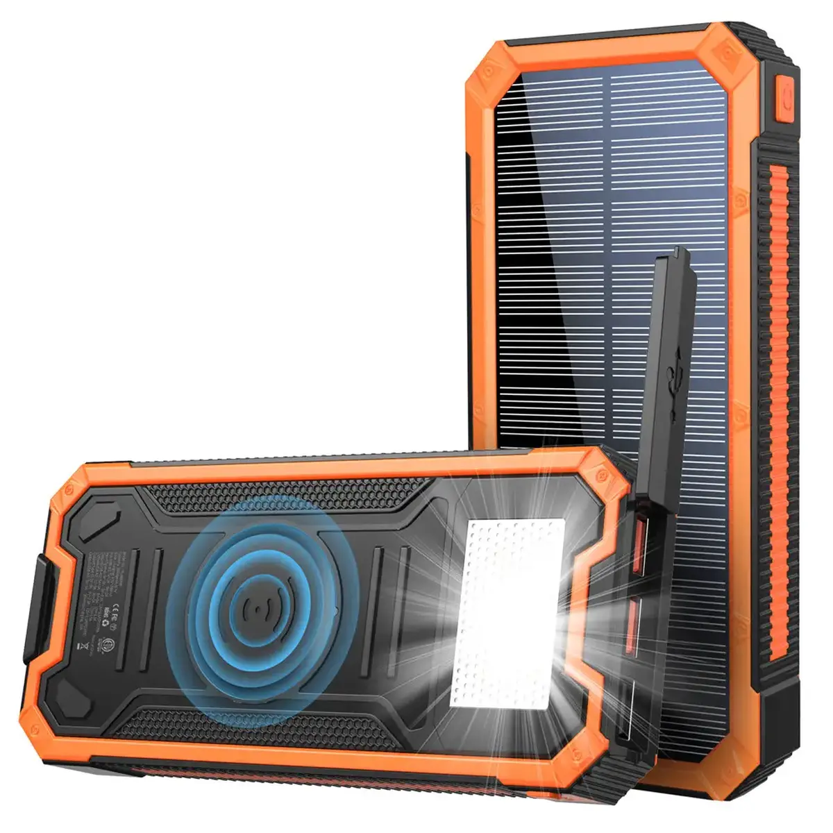 Зарядний пристрій на сонячних батареях iBattery YD-888KW 30000mAh з ліхтариком та бездротовою зарядкою - Зображення 3