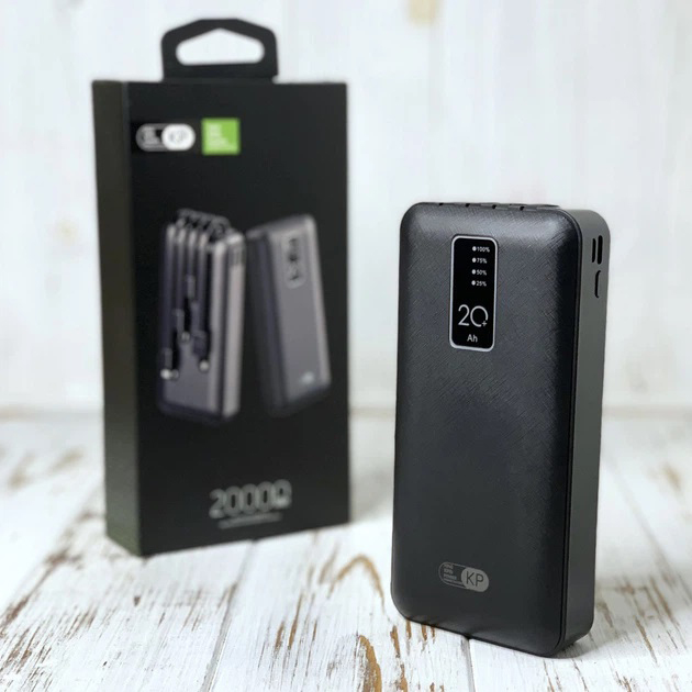 Power Bank King Power KP-27 20000 mAh 4 вбудованих кабеля - Зображення 5