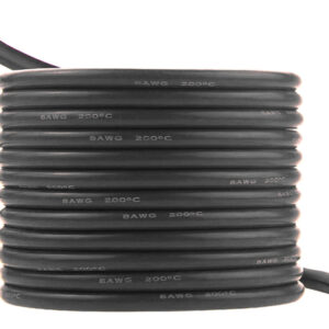 Провід силіконовий QJ 8 AWG (чорний), 1 метр