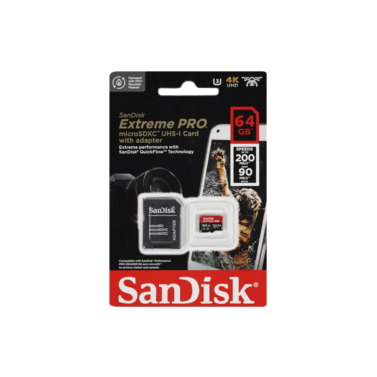 Карта пам'яті SanDisk Extreme PRO microSDXC 64 ГБ UHS-I U3 V30