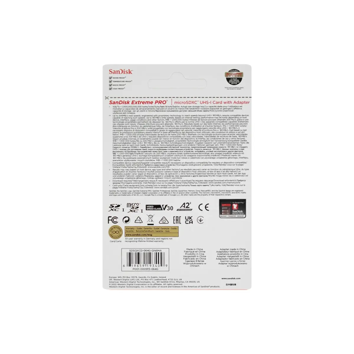 SanDisk Extreme PRO 512 ГБ microSDXC UHS-I U3 V30 — карта пам'яті з SD-адаптером - Зображення 3