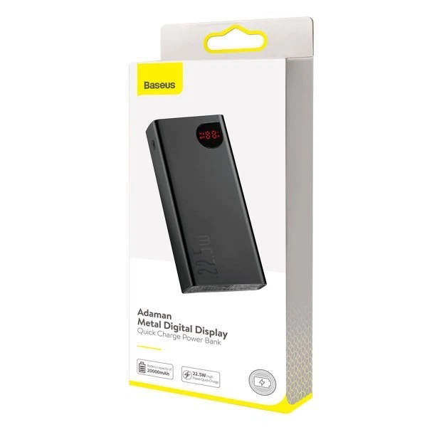 Павербанк 20000 mAh 22.5W Power Bank Baseus Adaman Портативний Акумулятор Зовнішній Акумулятор повербанк - Зображення 2