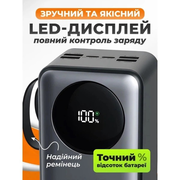 Універсальна мобільна батарея Power Bank King Power KPG-402X, 40000 mAh з швидкою зарядкою і кабелями - Зображення 5